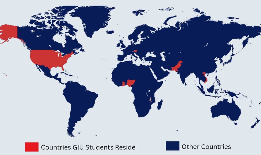 Countries GIu students reside